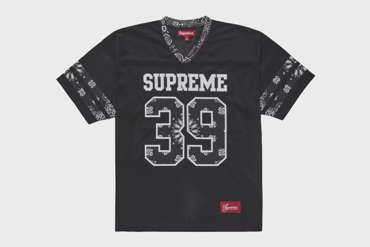 Supreme Bandana Football Jersey Black size S • Brand New [7747]