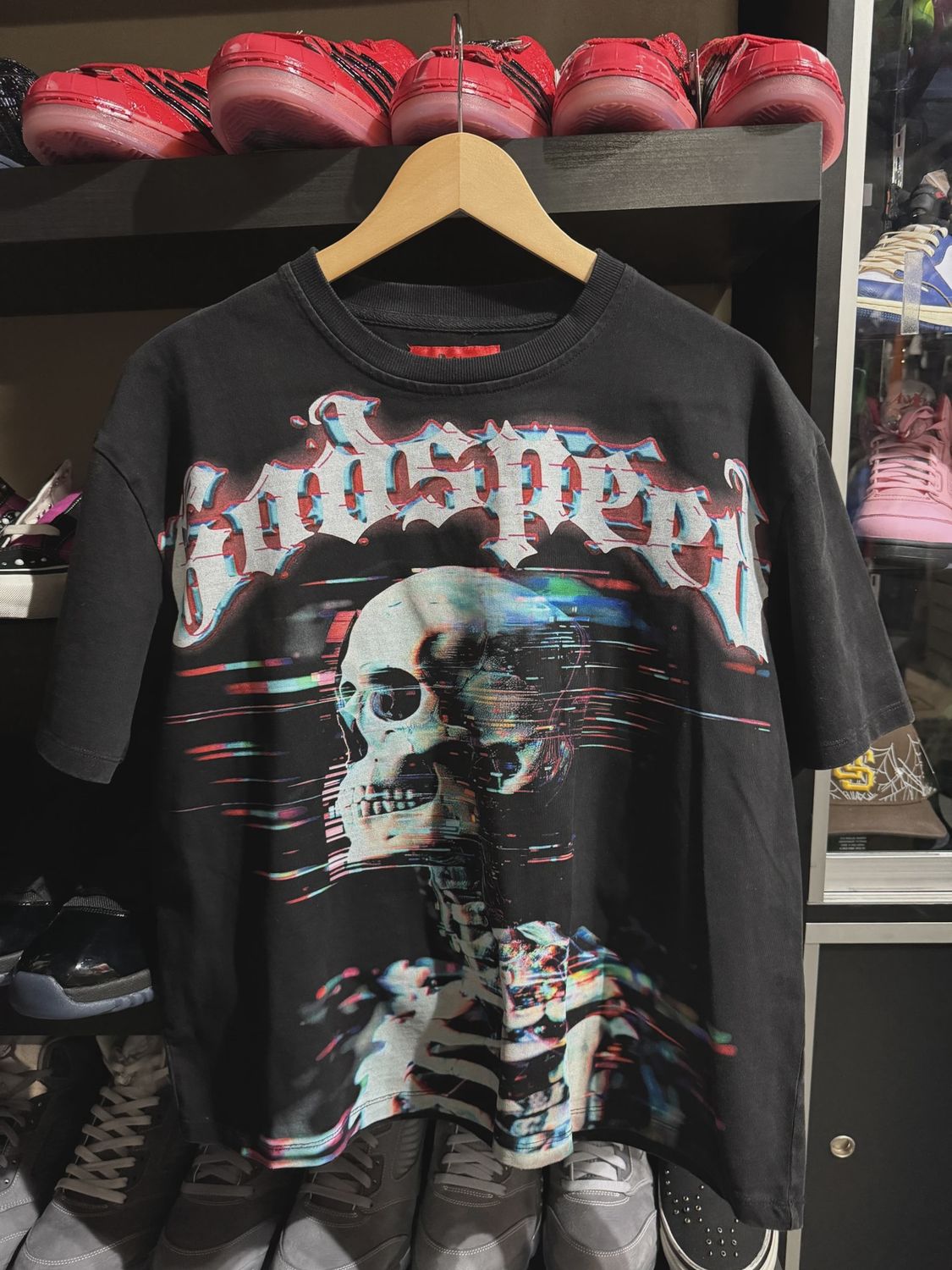 Godspeed Skull Black Tee size L • Pre-Owned [7549]