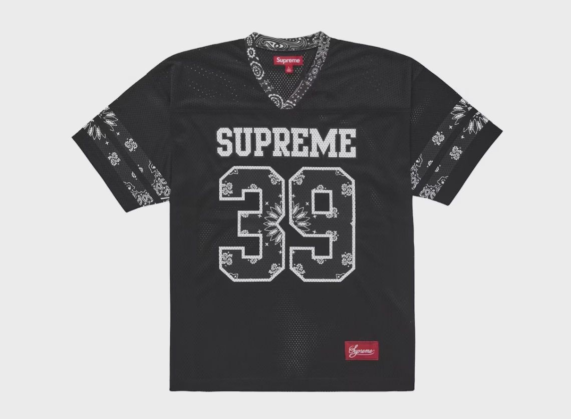 Supreme Bandana Football Jersey Black size M • Brand New [6776]