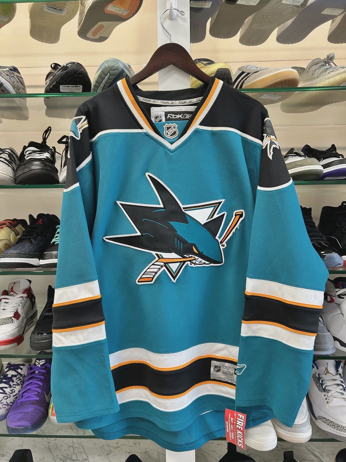 SAn Jose Sharks Reebok Hockey Jersey • Pre-Owned [4448]