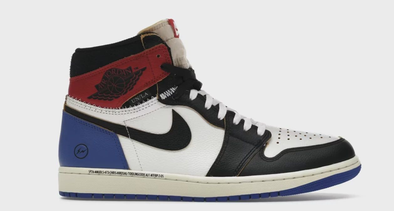 Air Jordan 1 Retro High Original SP Fragment  x Union LA Varsity Red Sport Royal Blue • Brand New [4642]