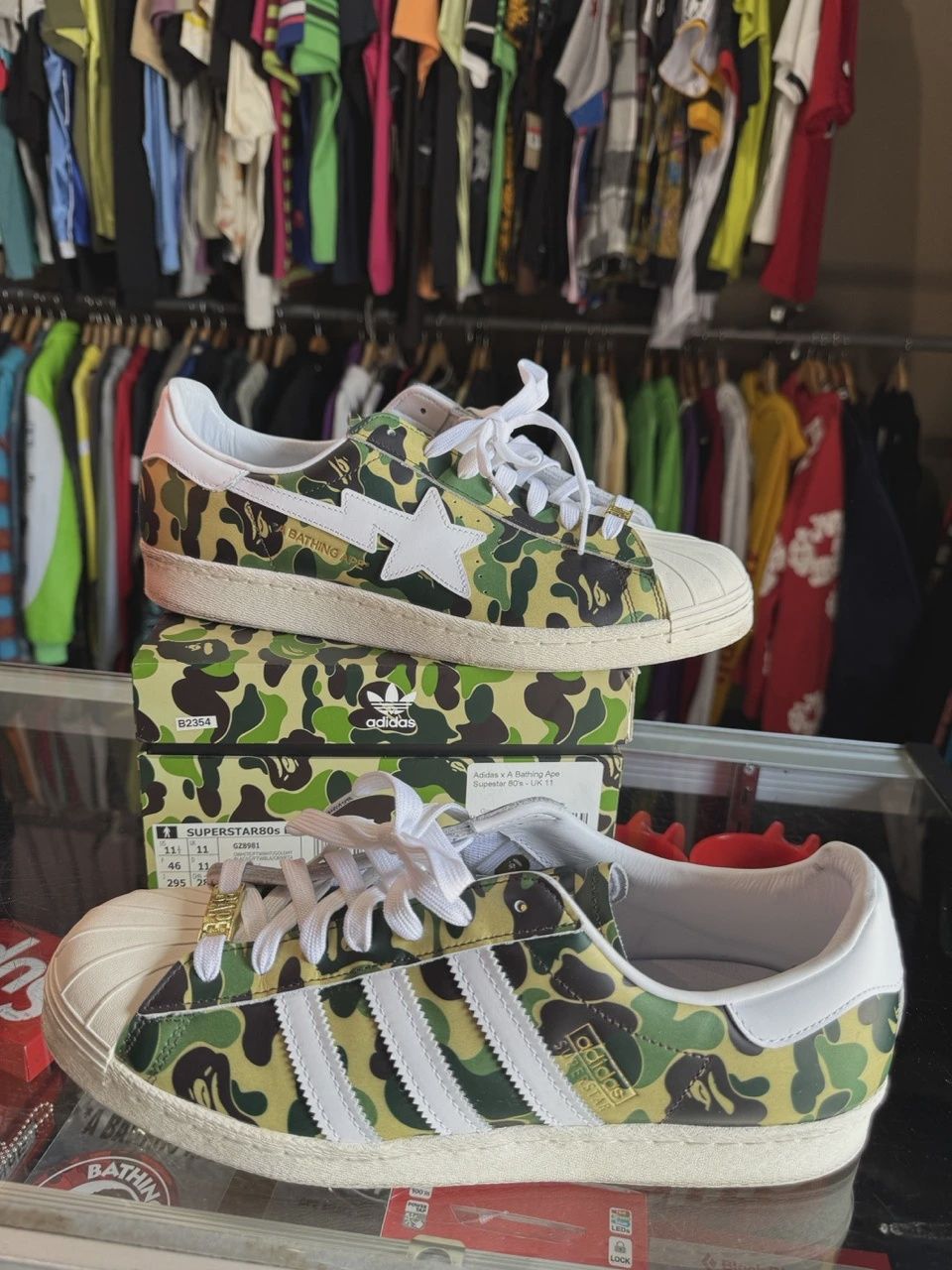adidas Superstar Bape ABC Camo Green • Pre-Owned [6580]