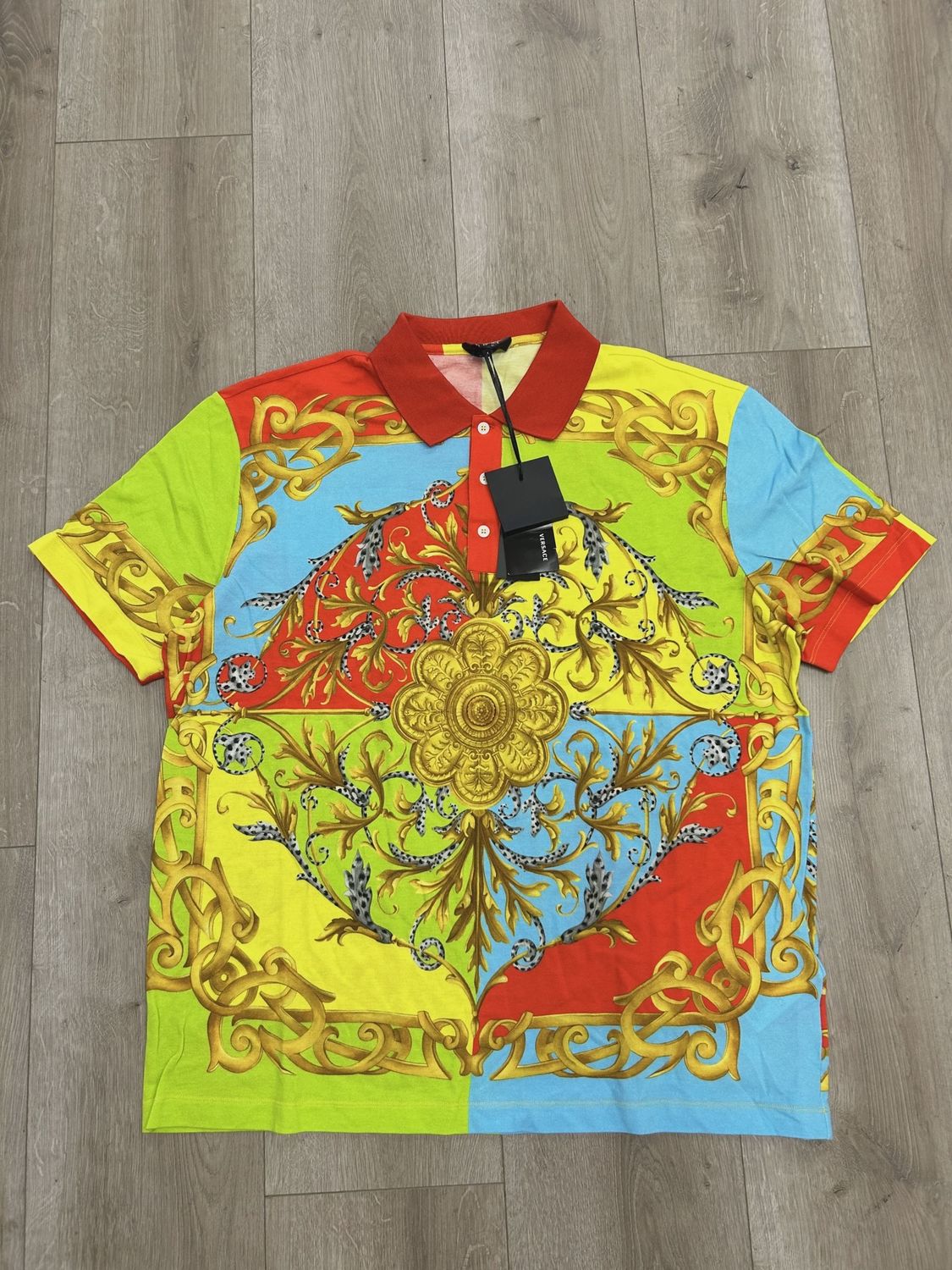 Versace Multicolor Taylor Fit Polo  • Brand New [5636]