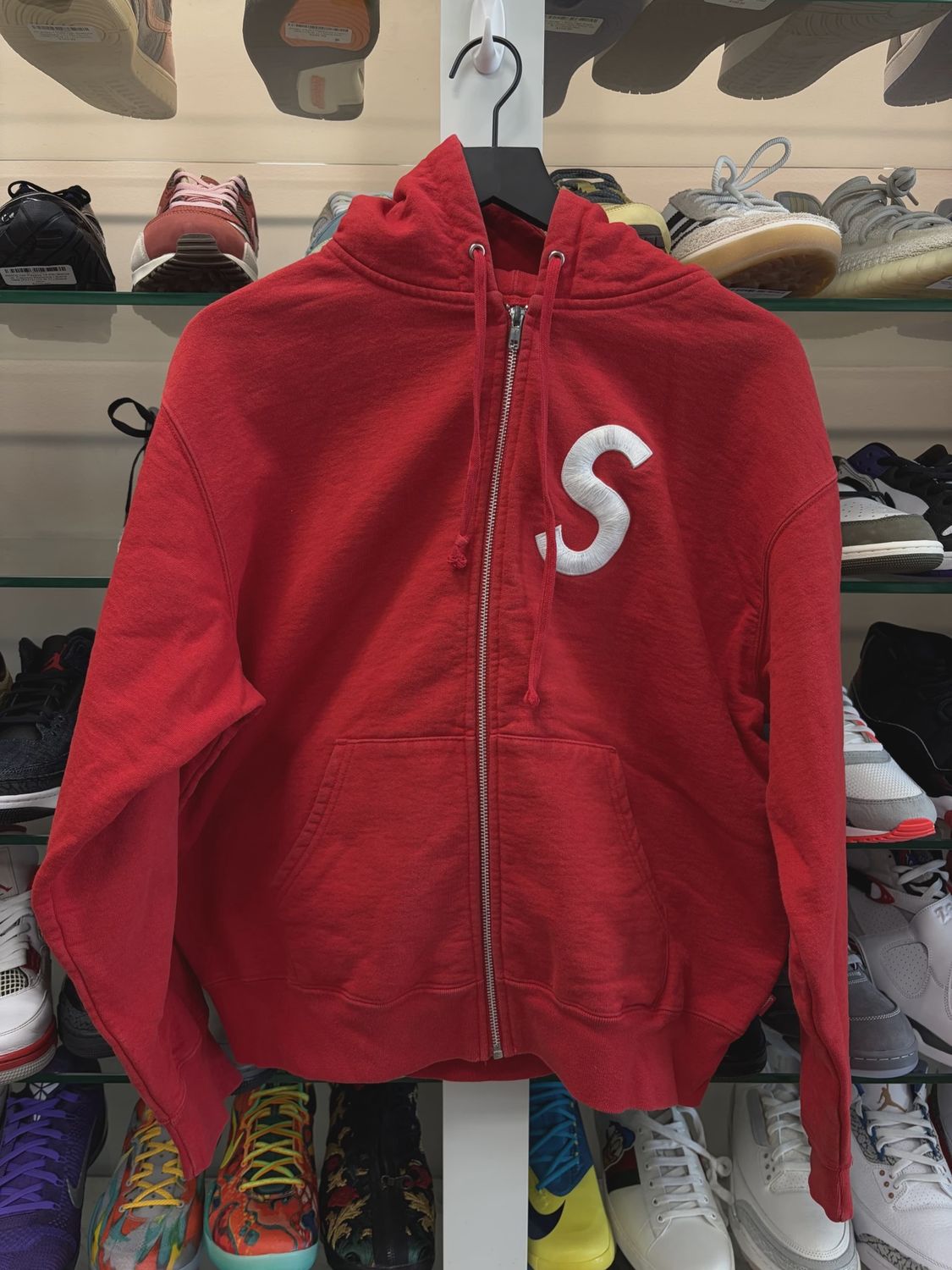 Supreme S Logo Zip Up Hooded Sweatshirt • Pre-Owned [0468]