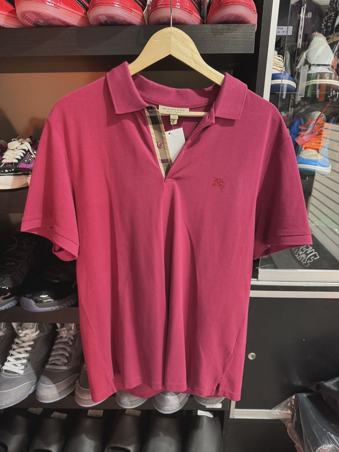 Burrberry Red Polo  • Pre-Owned [2176], Clothing Size: L, Product Condition: Pre-Owned