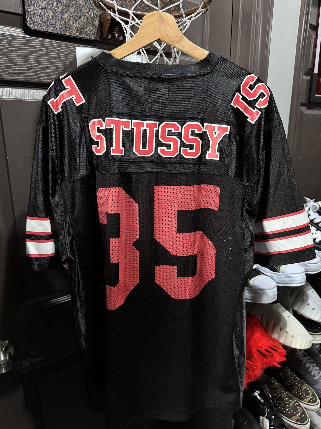 Stussy Int Jersey Black White Red XXL • Pre-Owned [0710], Clothing Size: XXL, Product Condition: Pre-Owned
