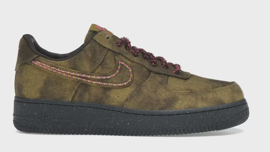 Nike Air Force 1 Low '07 QS Boucle Desert Moss Fierce Pink • Brand New [1207], Product Condition: Brand New, Shoe Size: US M 10