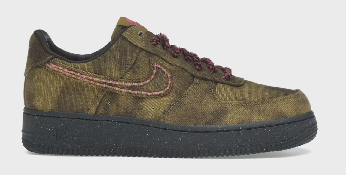 Nike Air Force 1 Low '07 QS Boucle Desert Moss Fierce Pink • Brand New [4671], Product Condition: Brand New, Shoe Size: US M 9