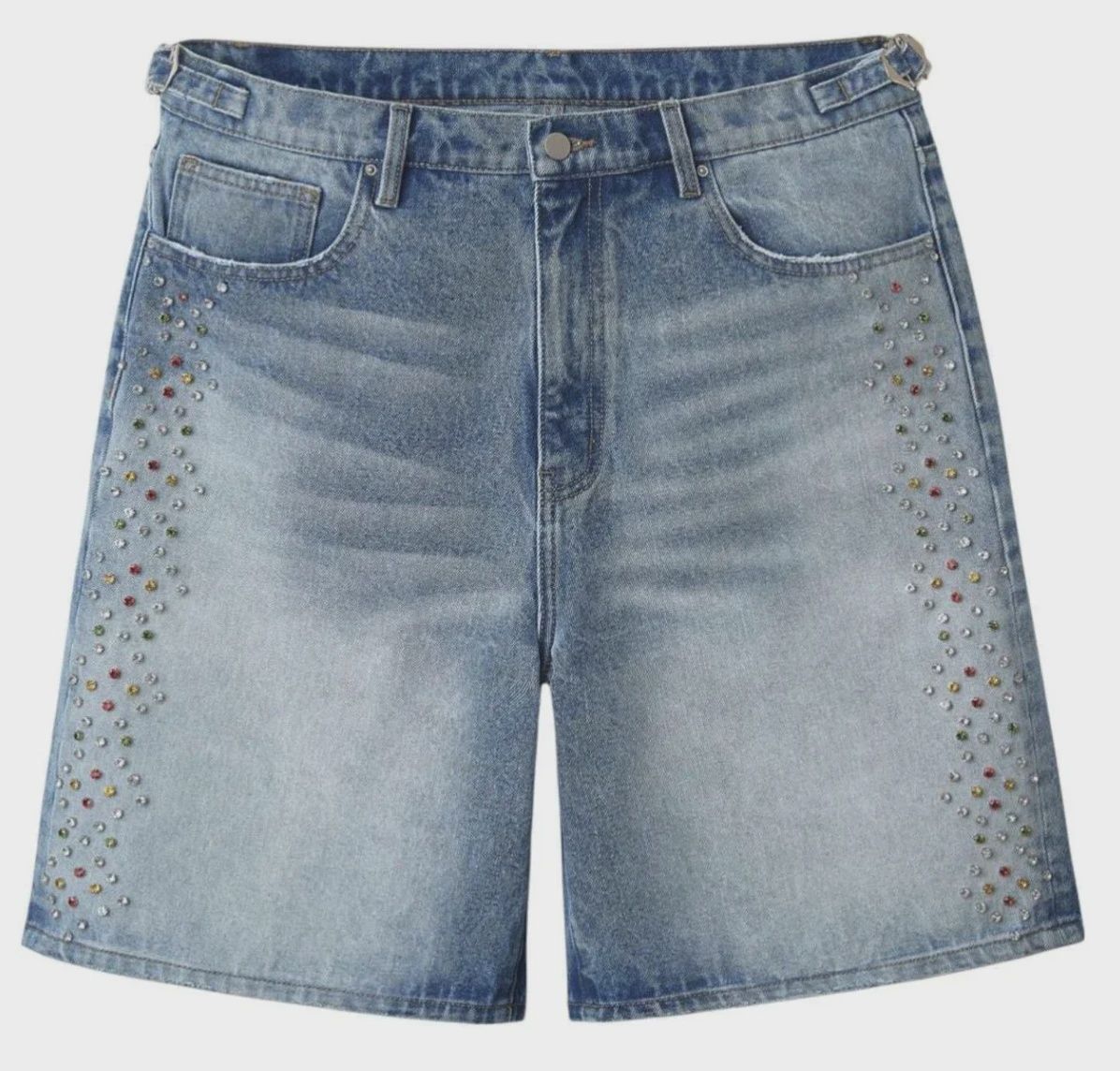 Happy Memories Don't Die HMDD H-Star Crystal Jean Shorts Blue  • Brand New [1281]