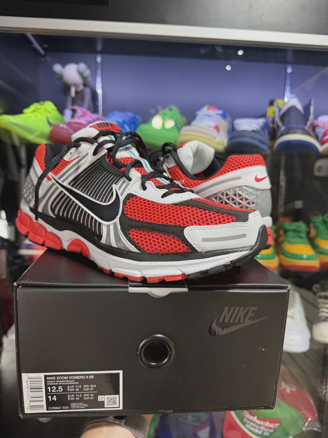 Nike Zoom Vomero 5 Bright Crimson • Pre-Owned [3630], Product Condition: Pre-Owned, Shoe Size: US M 12.5