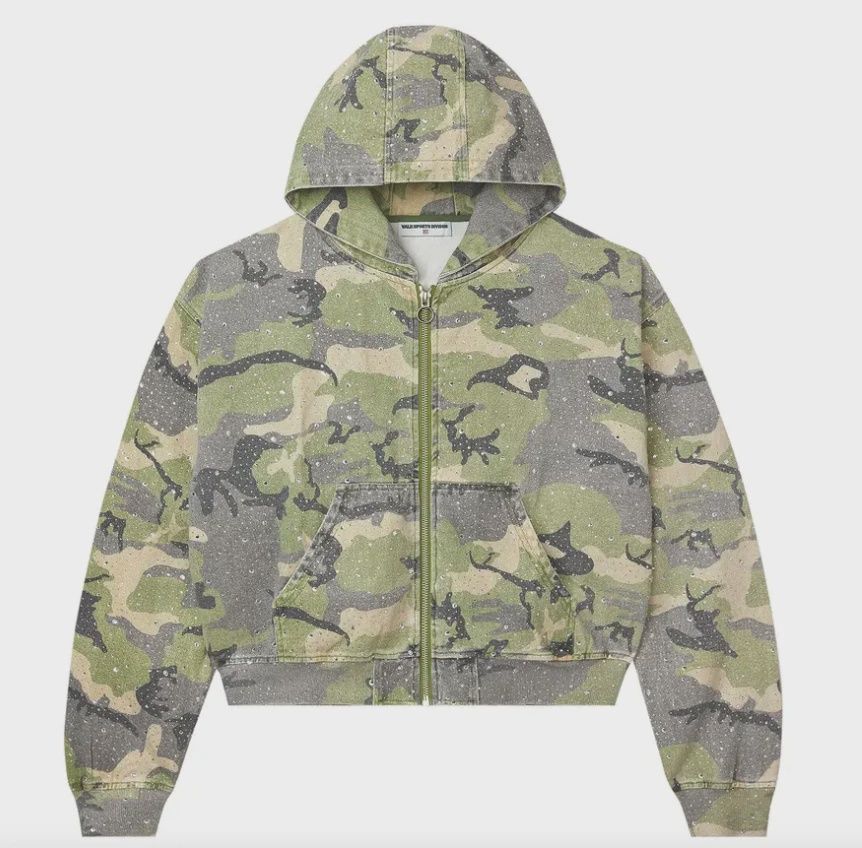 Vale Forever Crystal  Green Camo Work Jacket • Brand New [4644]