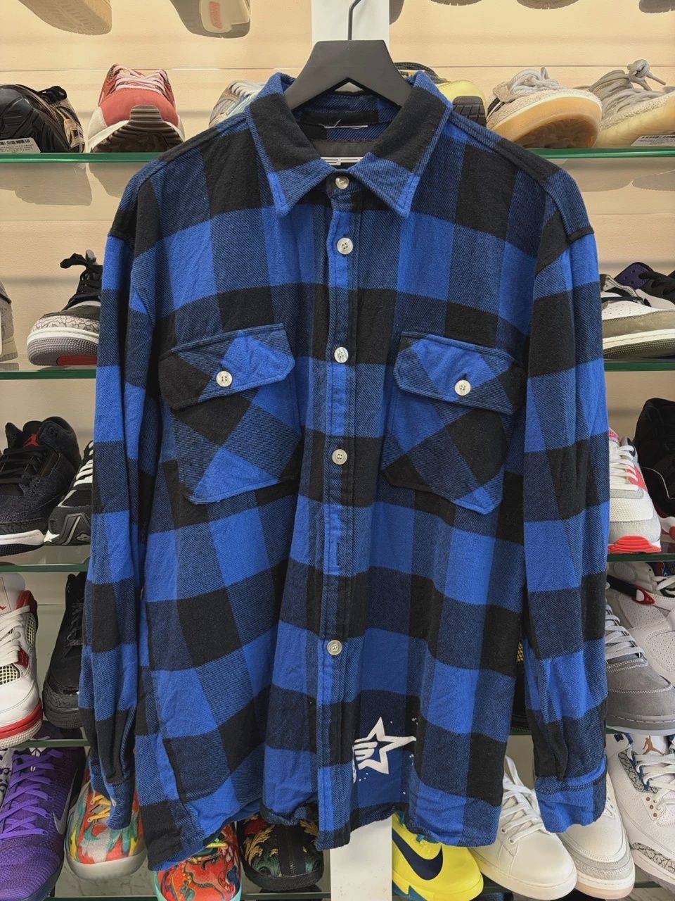 Sp5der 5 Flannel Shirt Blue Plaid • Pre-Owned [1131]