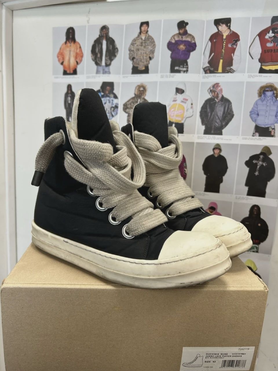 Rick Owens Jumbo Lace Puffer Sneakers  • Pre-Owned [4770]