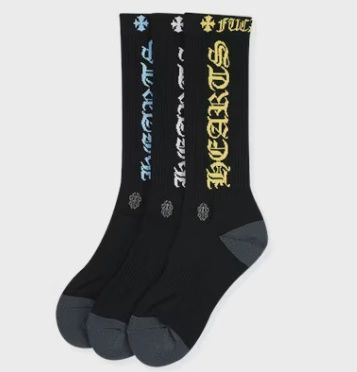 Chrome Hearts 3-Pack CH Socks Black • Brand New [1199]