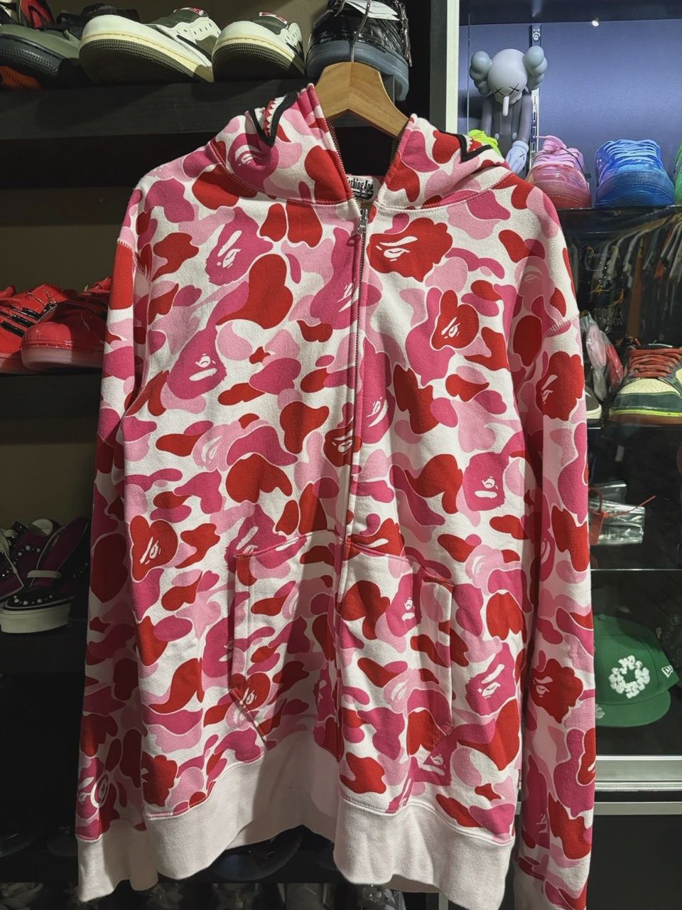 BAPE Big ABC Camo Pink  Shark Full Zip Hoodie • Pre-Owned [5595]