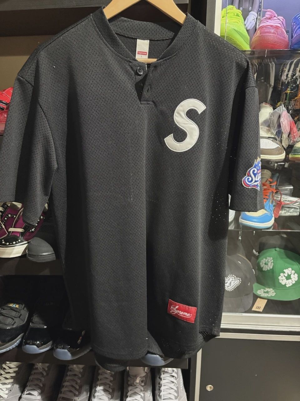 Supreme S Logo Black Jersey  • Pre-Owned [8347]