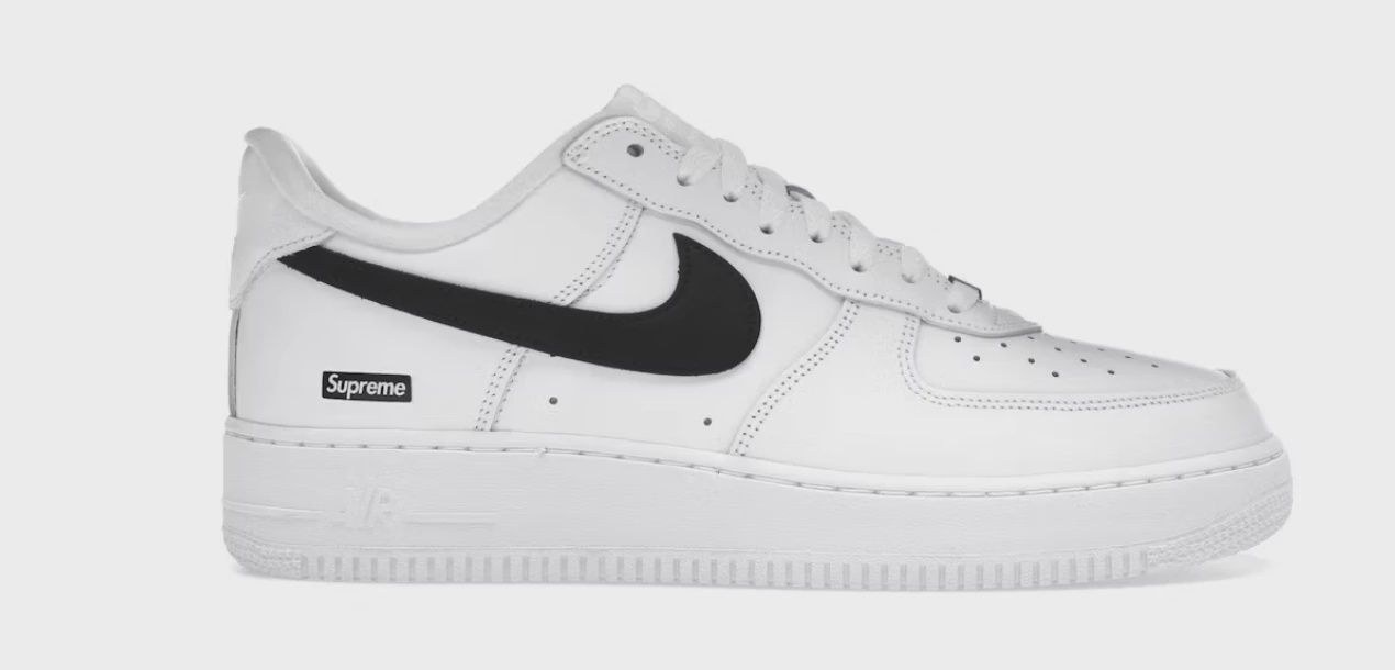 Nike Air Force 1 Low Supreme White Black • Brand New [1593]