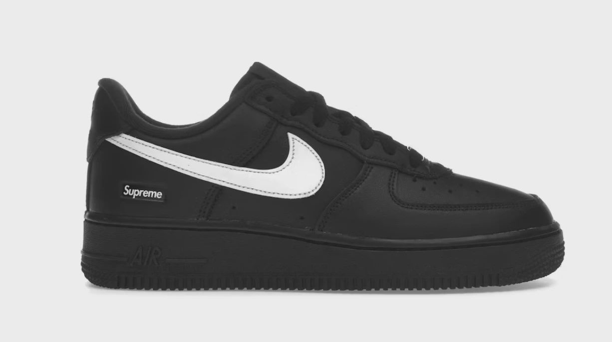 Nike Air Force 1 Low Supreme Black White • Brand New [0174]