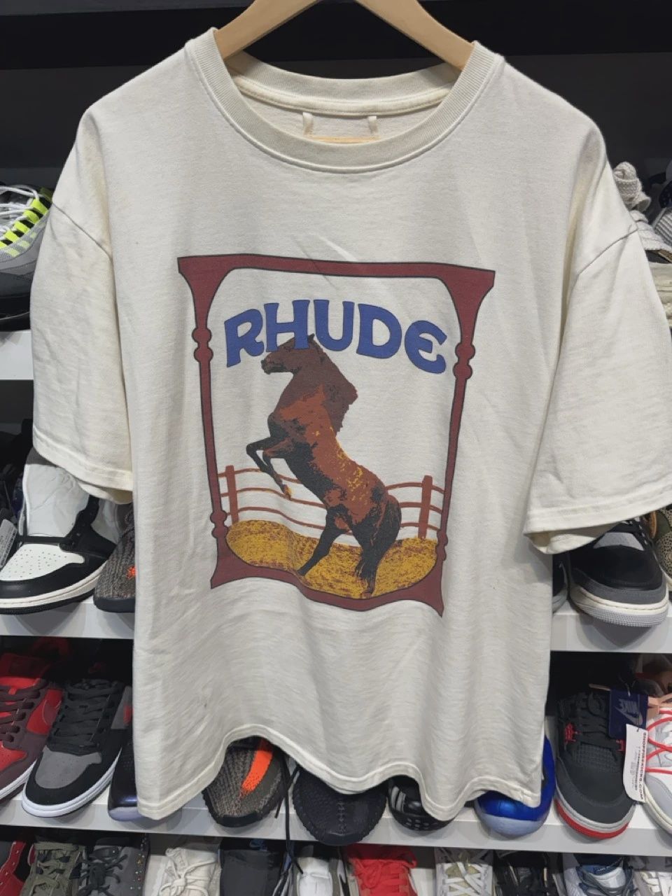 Rhude Horse  Logo  Tee L • Pre-Owned [3917]