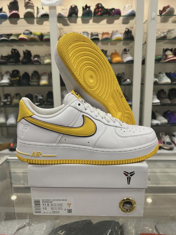 Nike Air Force 1 Low Retro QS Kobe Bryant Lakers Home • Pre-Owned [7416]
