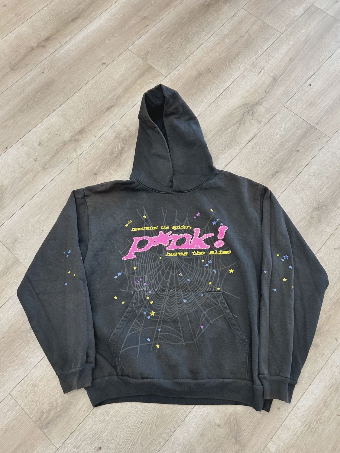 Sp5der P*NK Hoodie Black • Pre-Owned [8457]