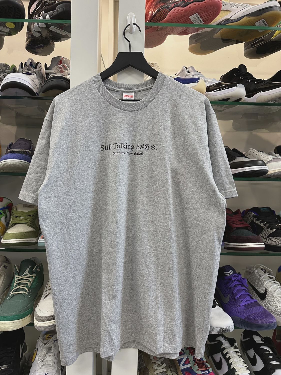 SS22 Supreme Still Talking Tee Heather Grey • Brand New [8960]
