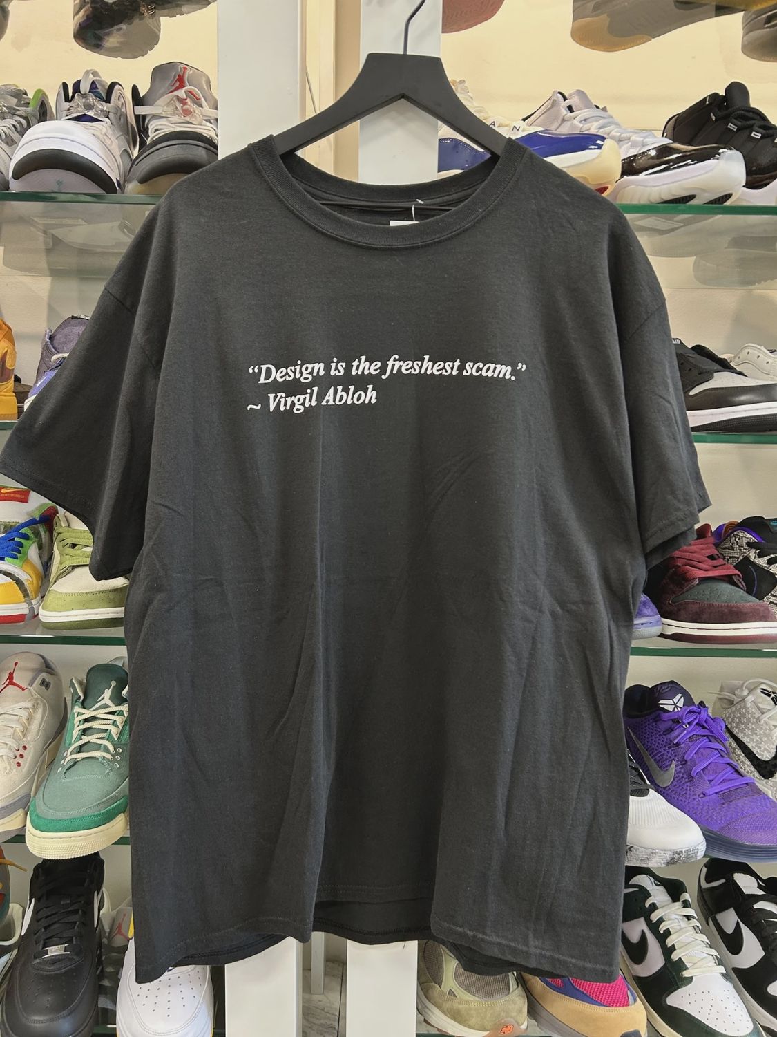 Virgil Abloh  x Canary Yellow 'Design Is The Freshest Scam'  Tee • Pre-Owned [6638]