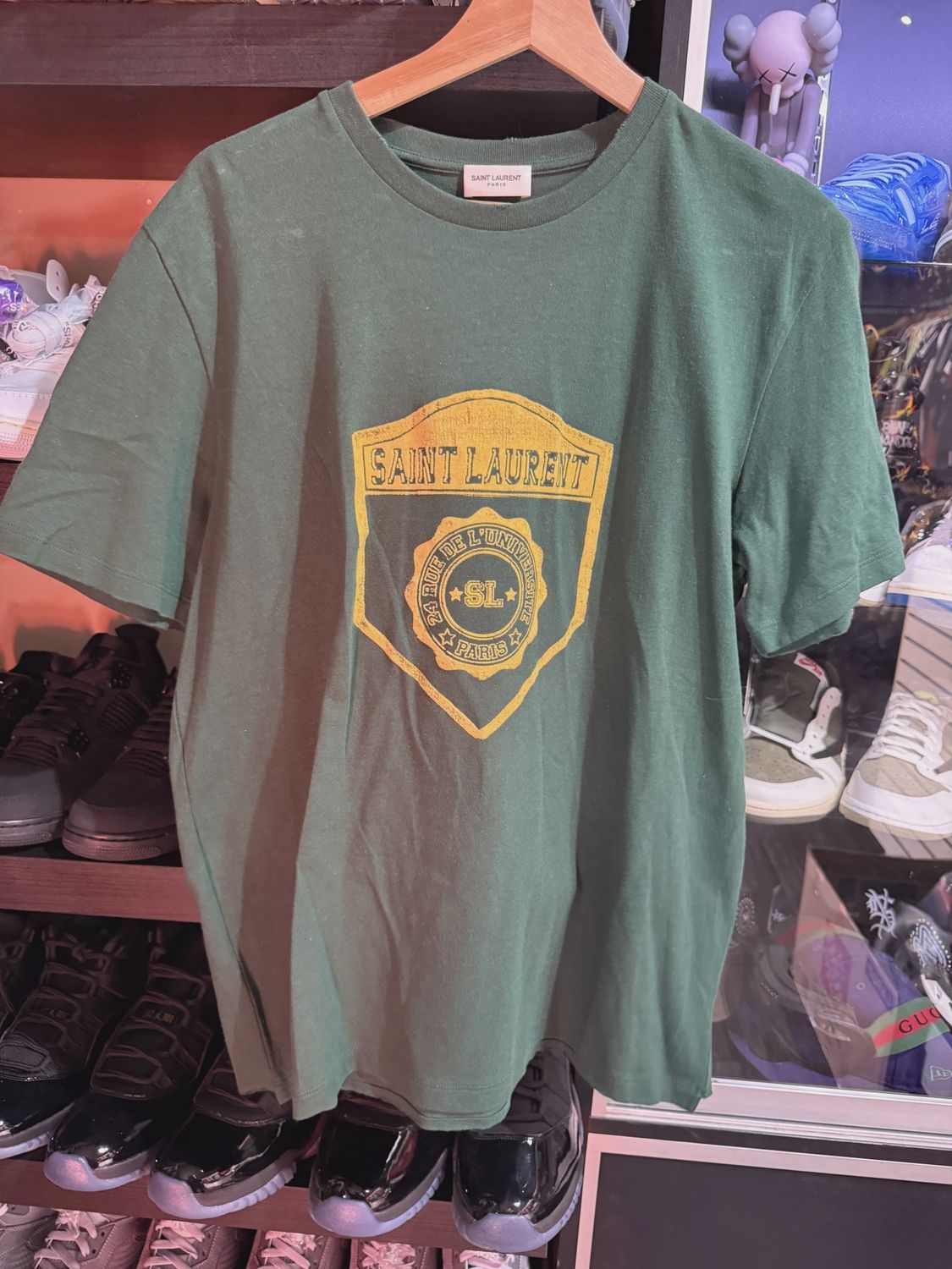 Saint Laurent Green Tee • Pre-Owned [1243]