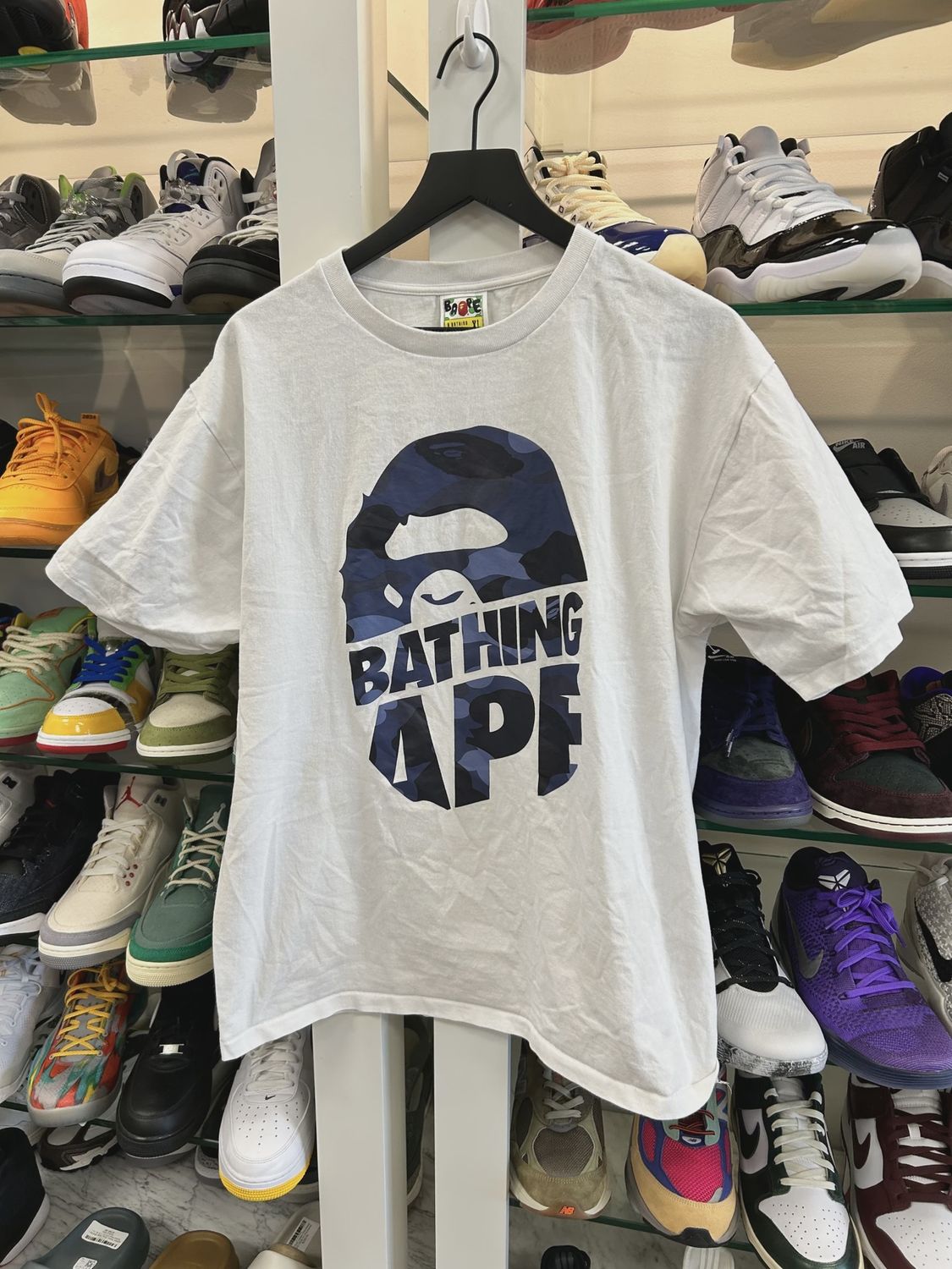 Bape White Blue Tee • Pre-Owned [4014]