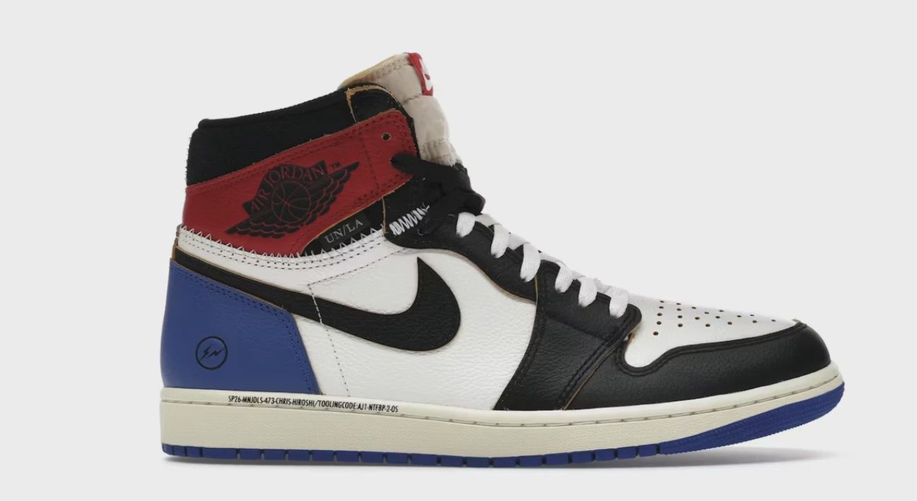 Jordan 1 Retro High Original SP Fragment  x Union LA Varsity Red Sport Royal Blue • Brand New [0106]