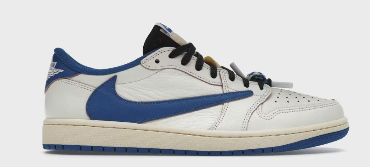 Air Jordan 1 Retro Low Original SP Fragment  x Travis Scott Sail Military Blue • Brand New [8283]