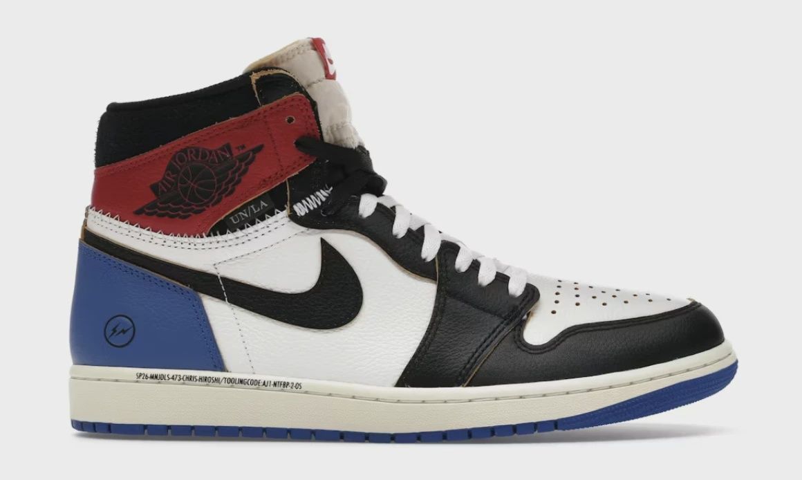 Air Jordan 1 Retro High Original SP Fragment  x Union LA Varsity Red Sport Royal Blue • Brand New [2660]