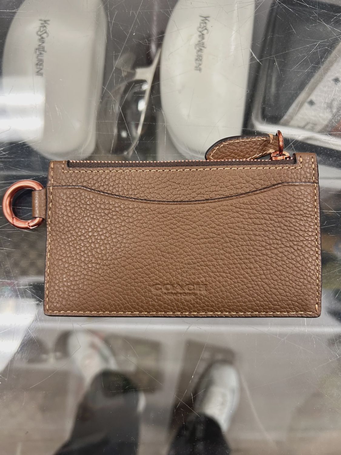 Coach Zip Card Case Saddle Brown • Brand New [4421]
