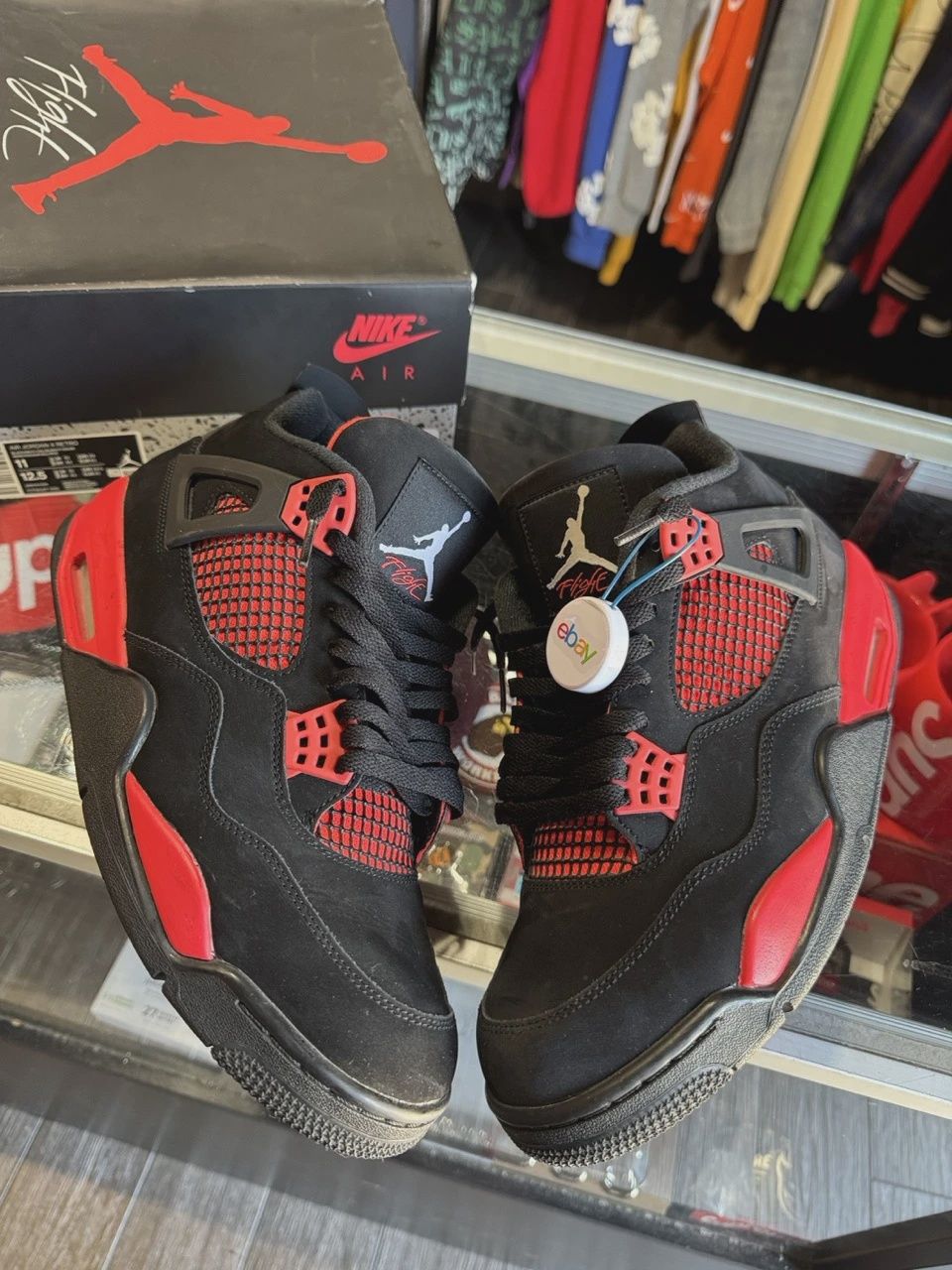 Air Jordan 4 Retro Red Thunder • Pre-Owned [8044], Product Condition: Pre-Owned, Shoe Size: US M 11