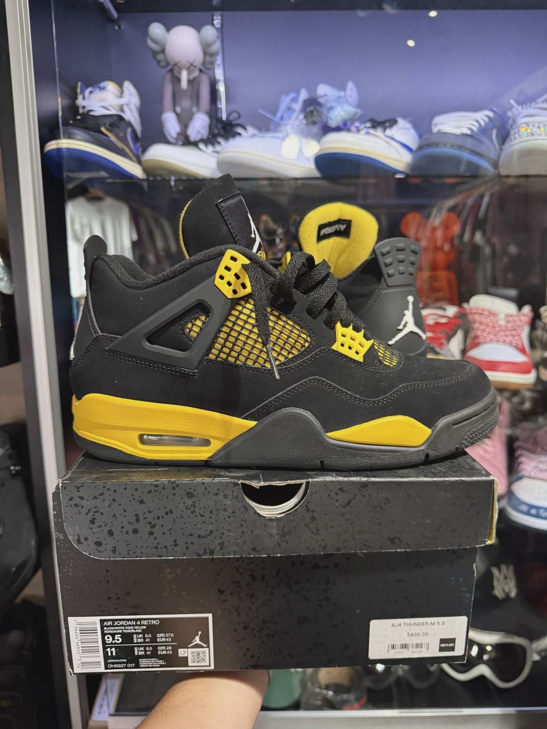 Air Jordan 4 Retro Thunder (2023)  • Pre-Owned [6428], Product Condition: Pre-Owned, Shoe Size: US M 9.5
