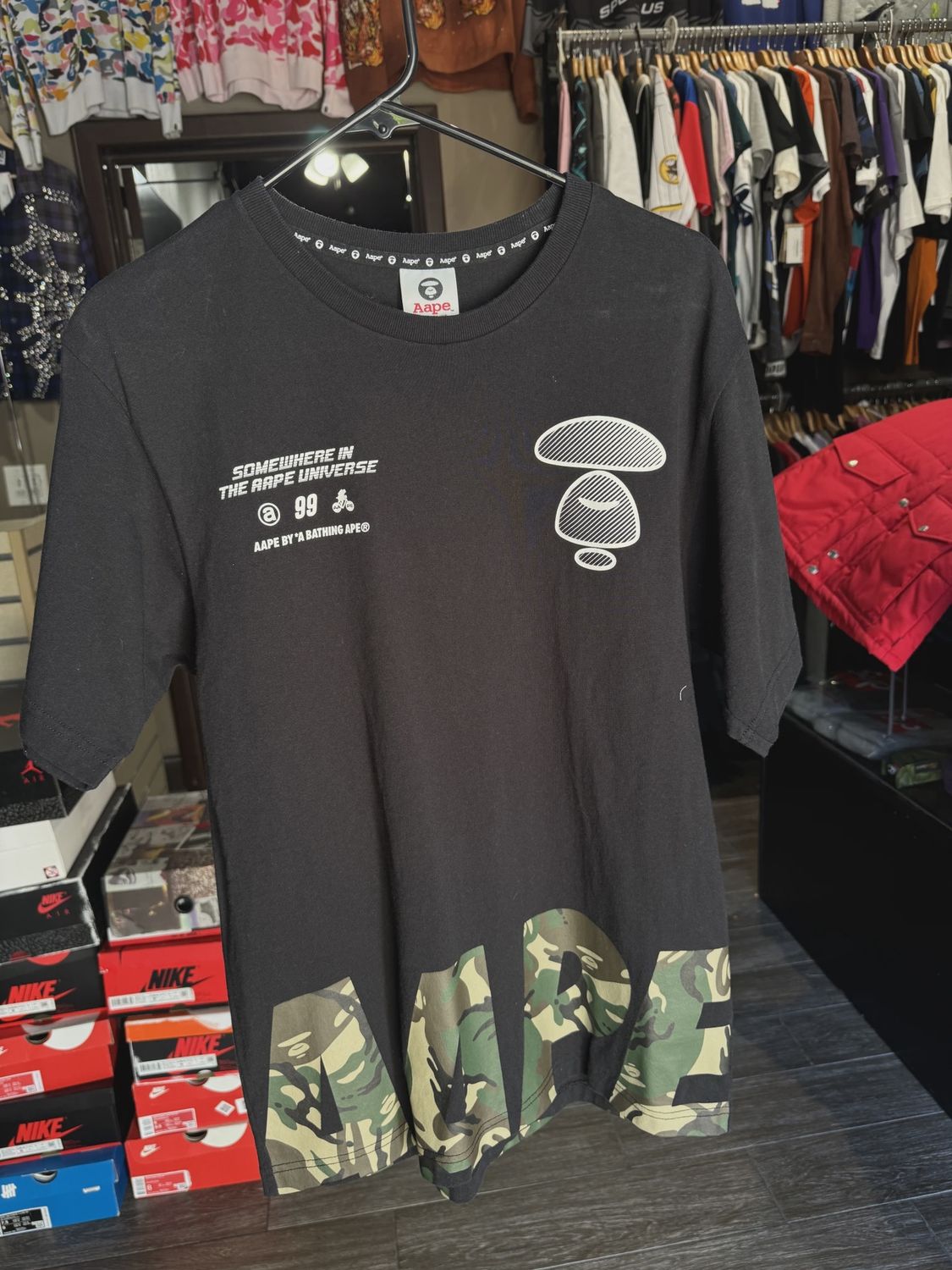 Ape Now Black Tee sz M • Pre-Owned [8273]