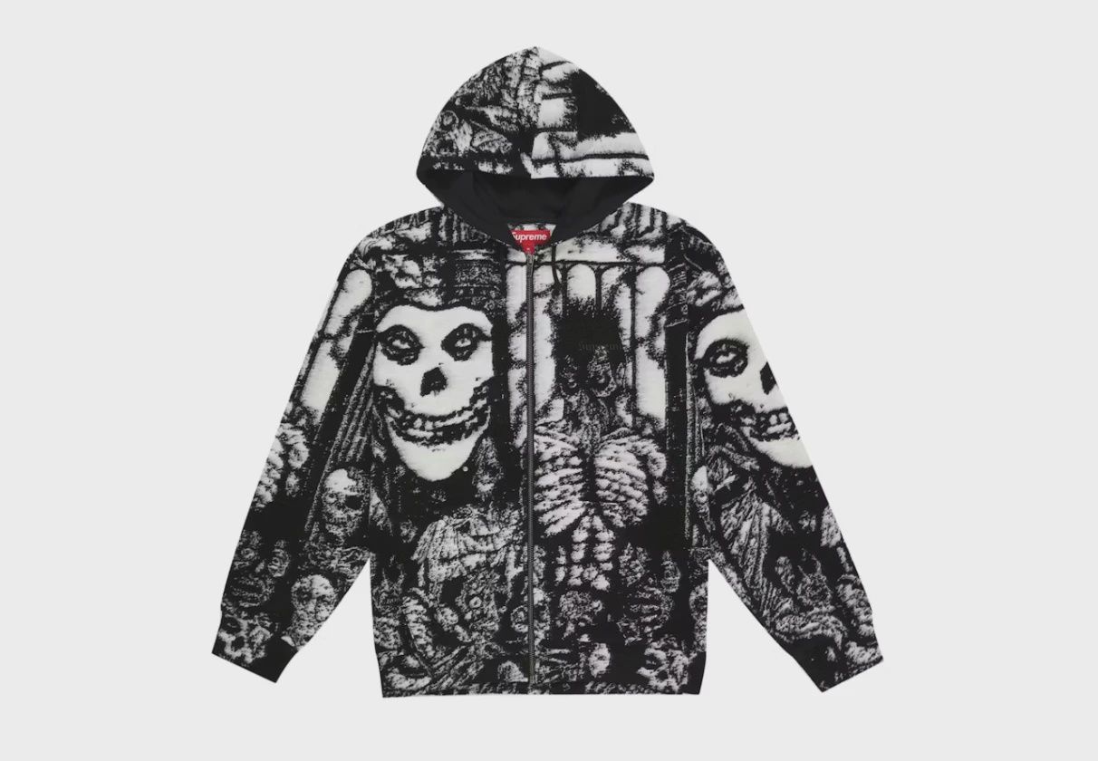 Supreme The Misfits Zip Up Hooded Sweater Black size M • Brand New [6076]