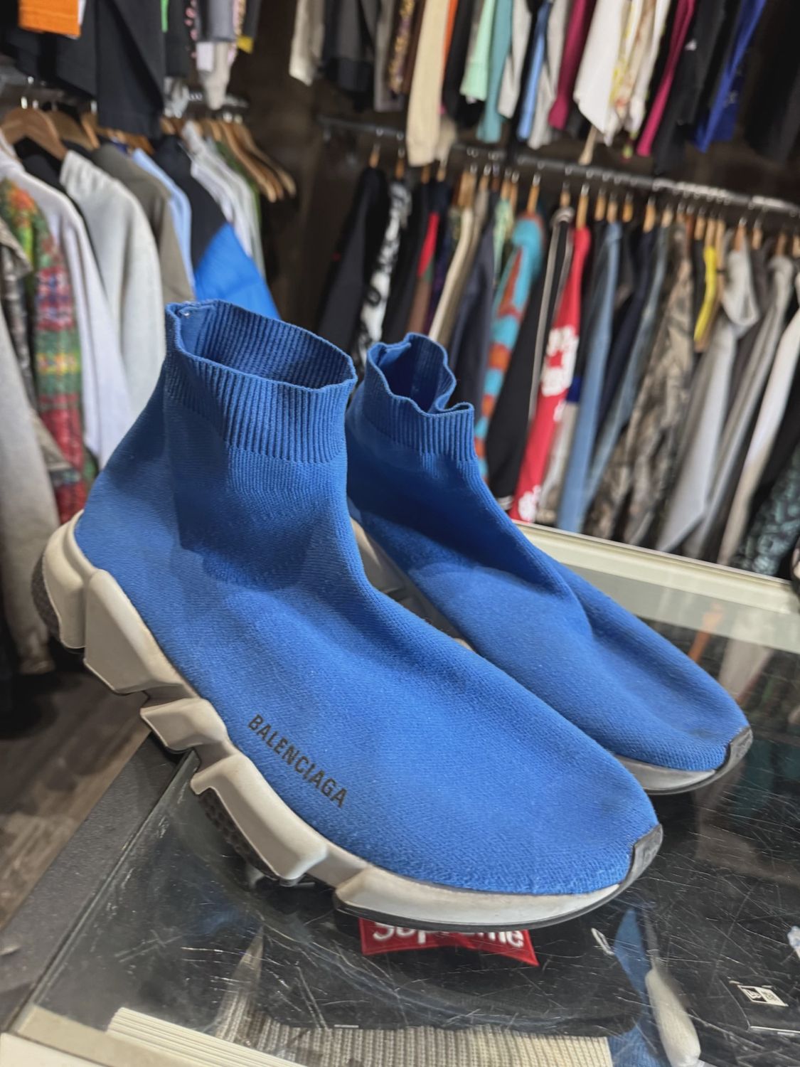 Balenciaga Speed Trainer Blue No Box • Pre-Owned [9899]