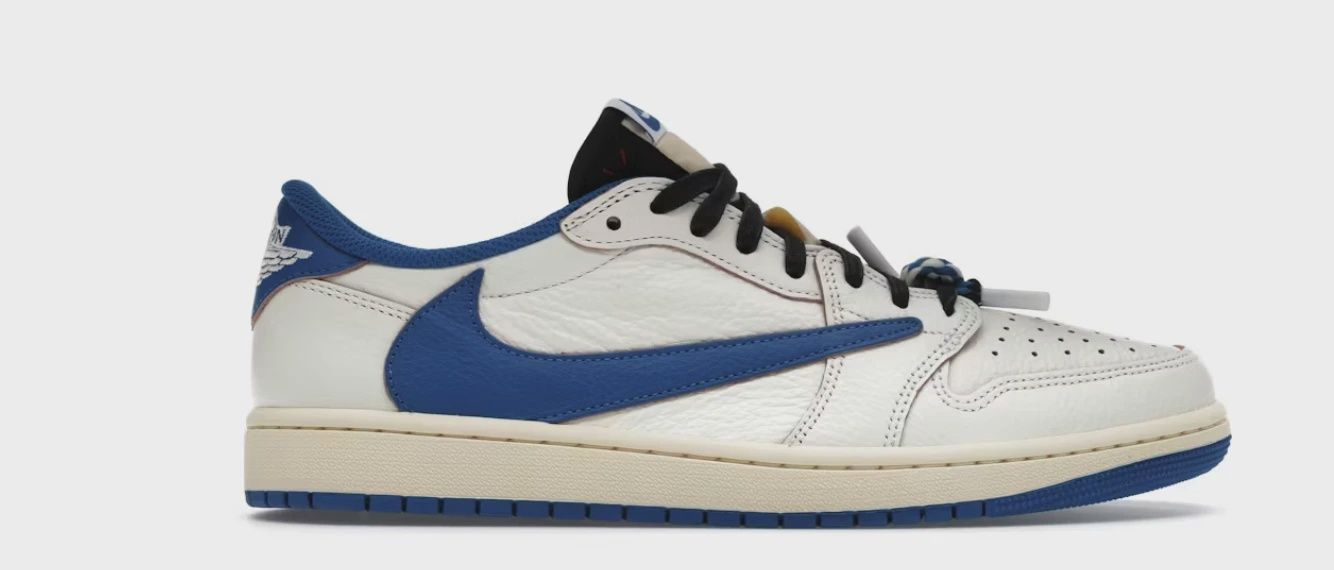 Air Jordan 1 Retro Low Original SP Fragment  x Travis Scott Sail Military Blue • Brand New [5289]
