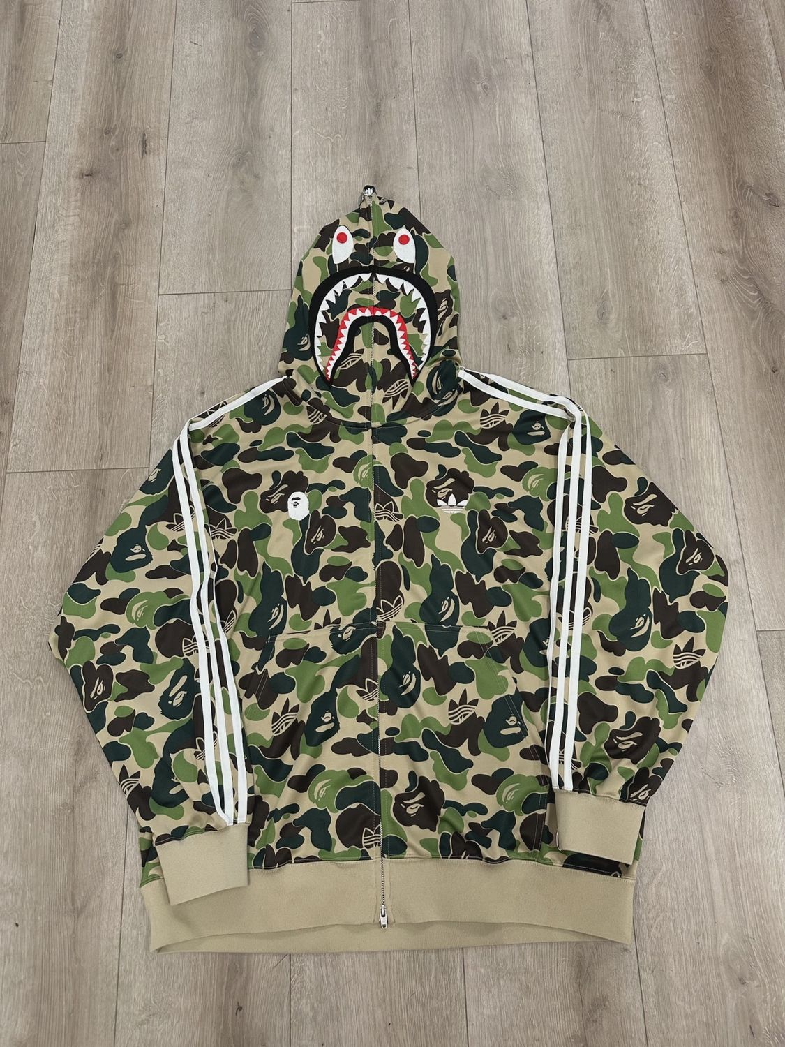 adidas x BAPE Relaxed Fit Track Camo Shark Full Zip Hoodie • New [1831]