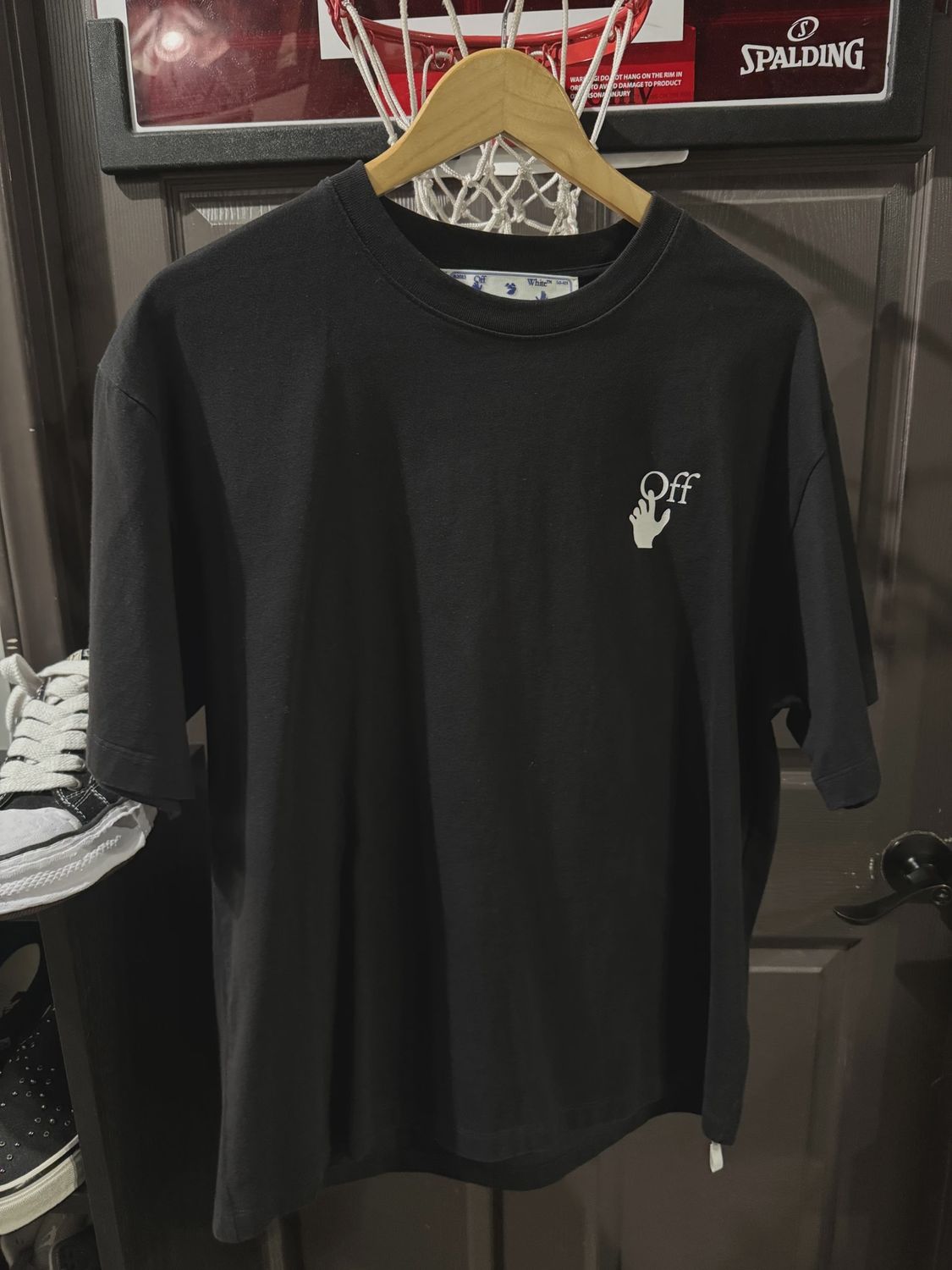 Off White Graffiti Logo Black Tee M • Pre-Owned [6953]