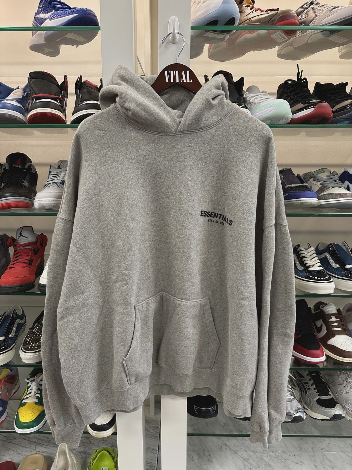 essentials fear of god hoodie grey  • Pre-Owned [6940]