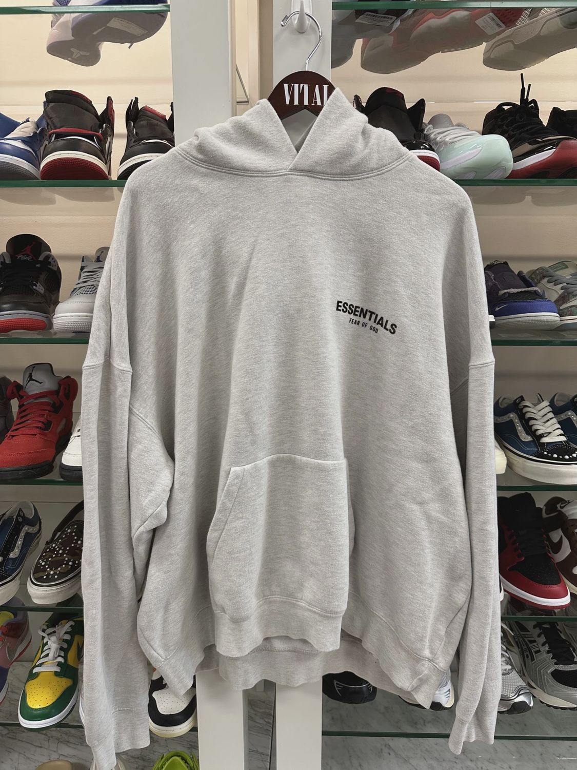 essentials fear of god hoodie light grey  • Pre-Owned [8053]