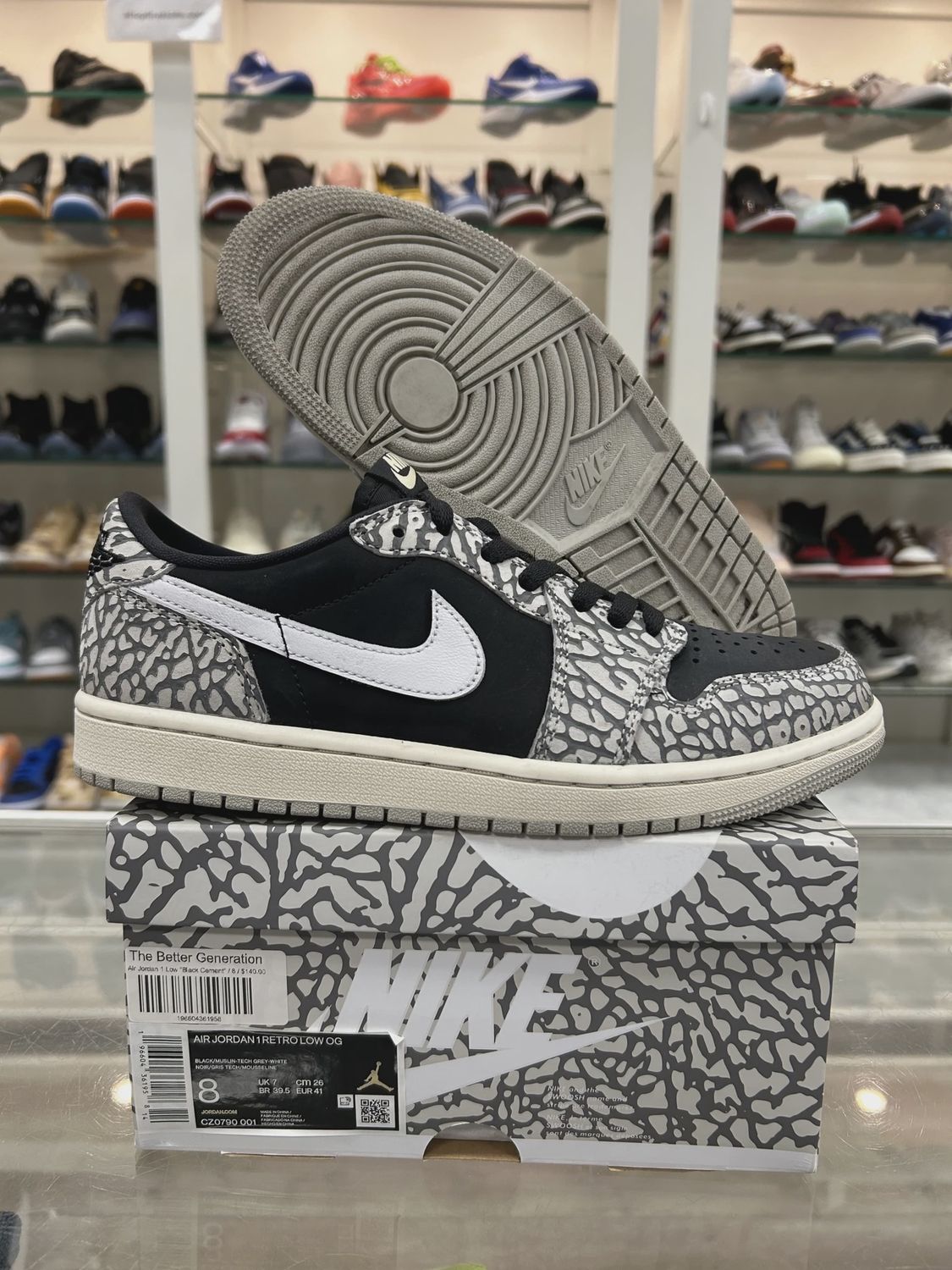 Air Jordan 1 Retro Low Original Black Cement • Pre-Owned [5519]