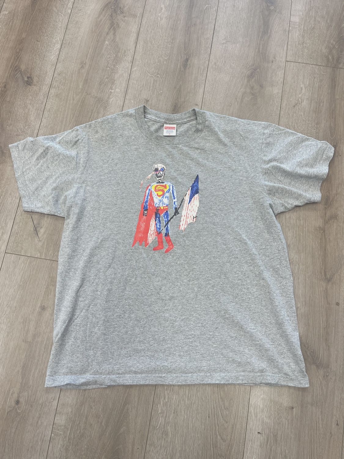 SS21 Supreme Skeleton Tee Heather Grey • Pre-Owned [6270]