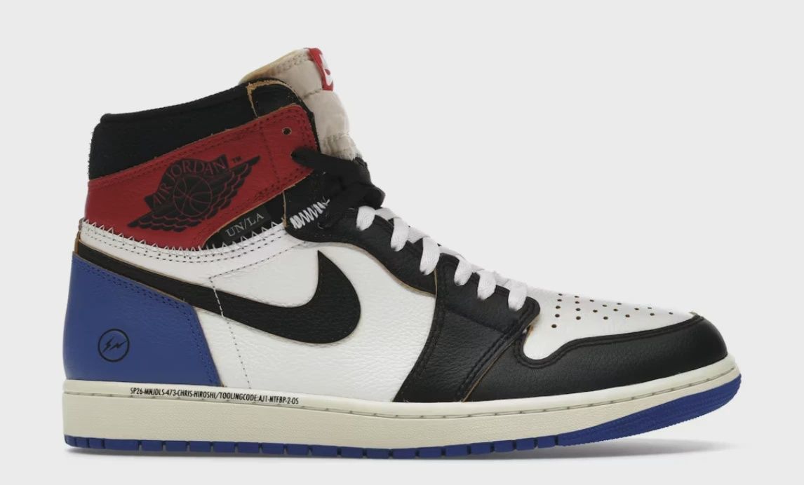 Air Jordan 1 Retro High Original SP Fragment  x Union LA Varsity Red Sport Royal Blue • Brand New [3396]