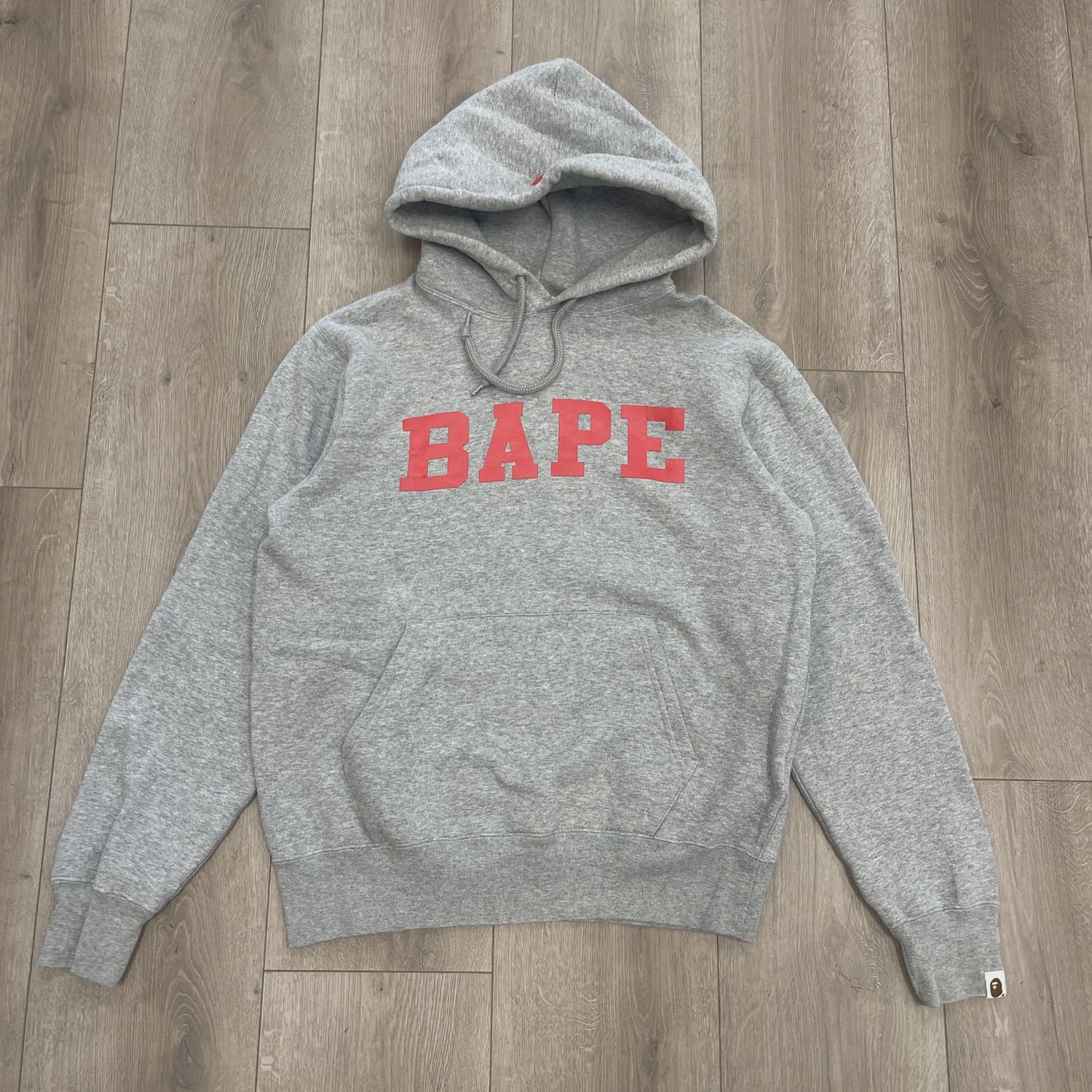 BAPE Heather Grey Pullover Hoodie • Pre-Owned [3831]
