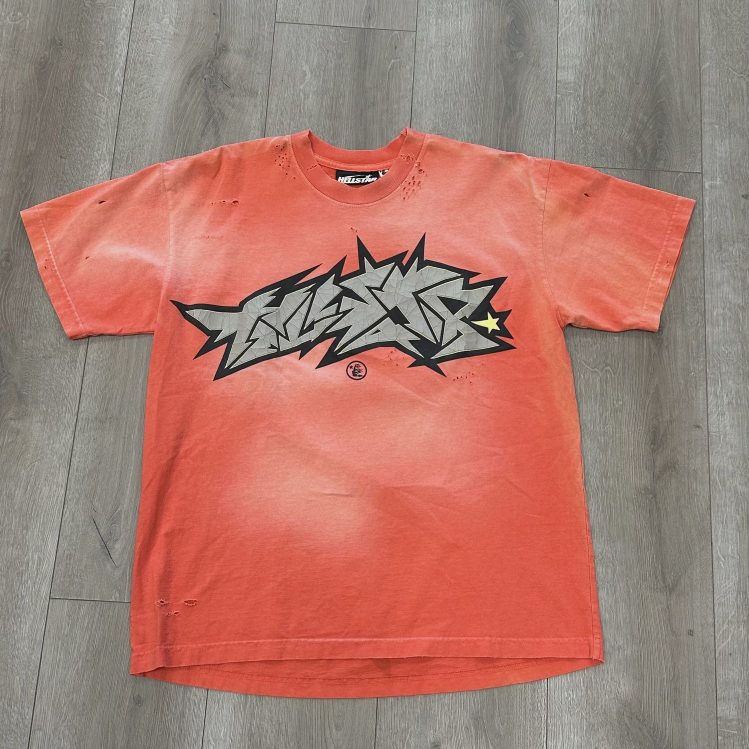 Hellstar Cracked Logo Distressed Tee • Pre-Owned [2562]
