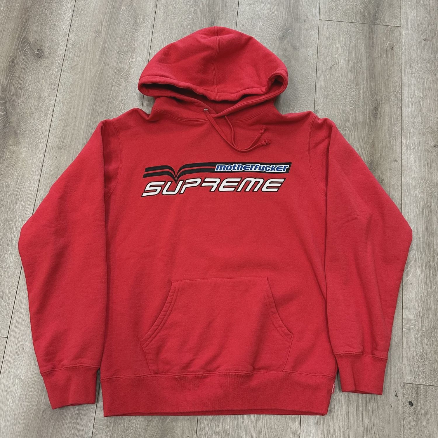 SS19 Supreme Motherfucker Hooded Sweatshirt Red • Pre-Owned [4918]
