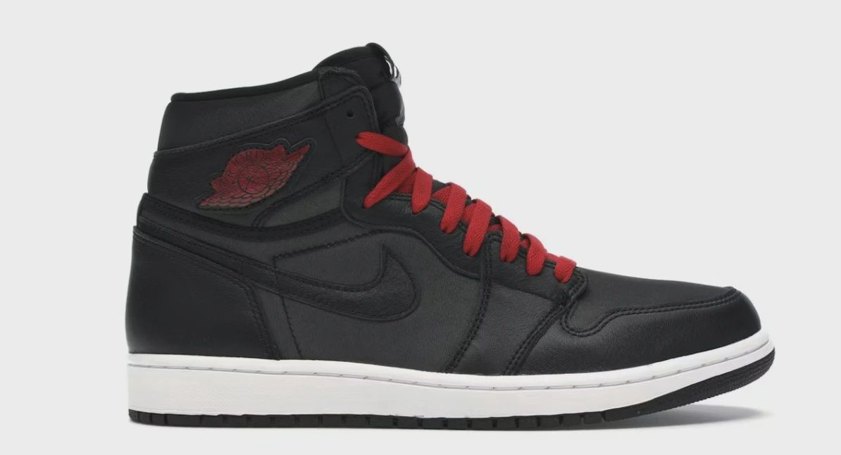 Air Jordan 1 Retro High Black Satin Gym Red • Brand New [6662]
